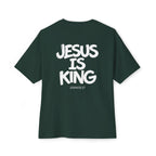 Jesus Is King Oversized Tee — Christian Graphic T‑Shirt  (John 18:37)