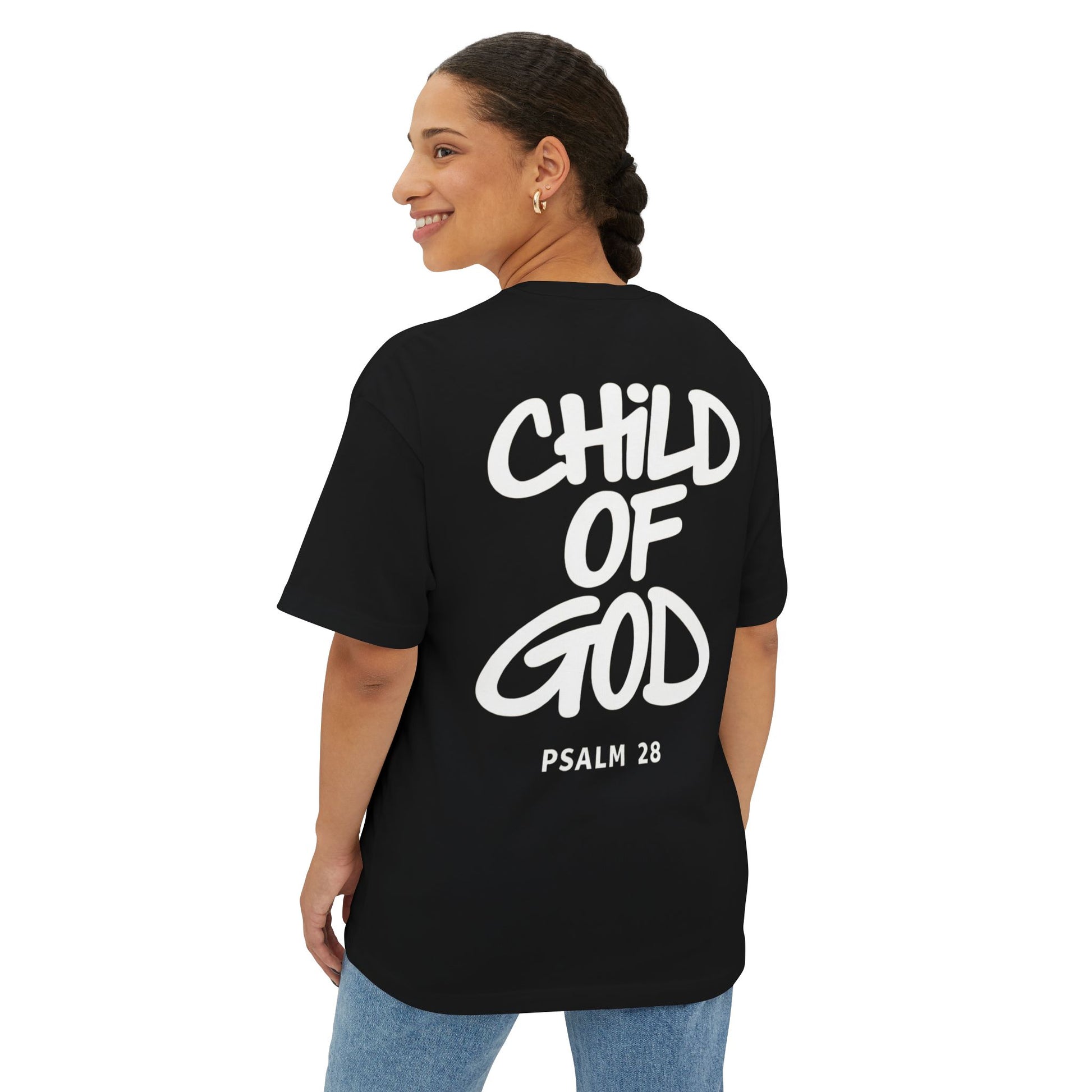 Child of God Tee — Oversized Christian T-Shirt (Psalm 28)