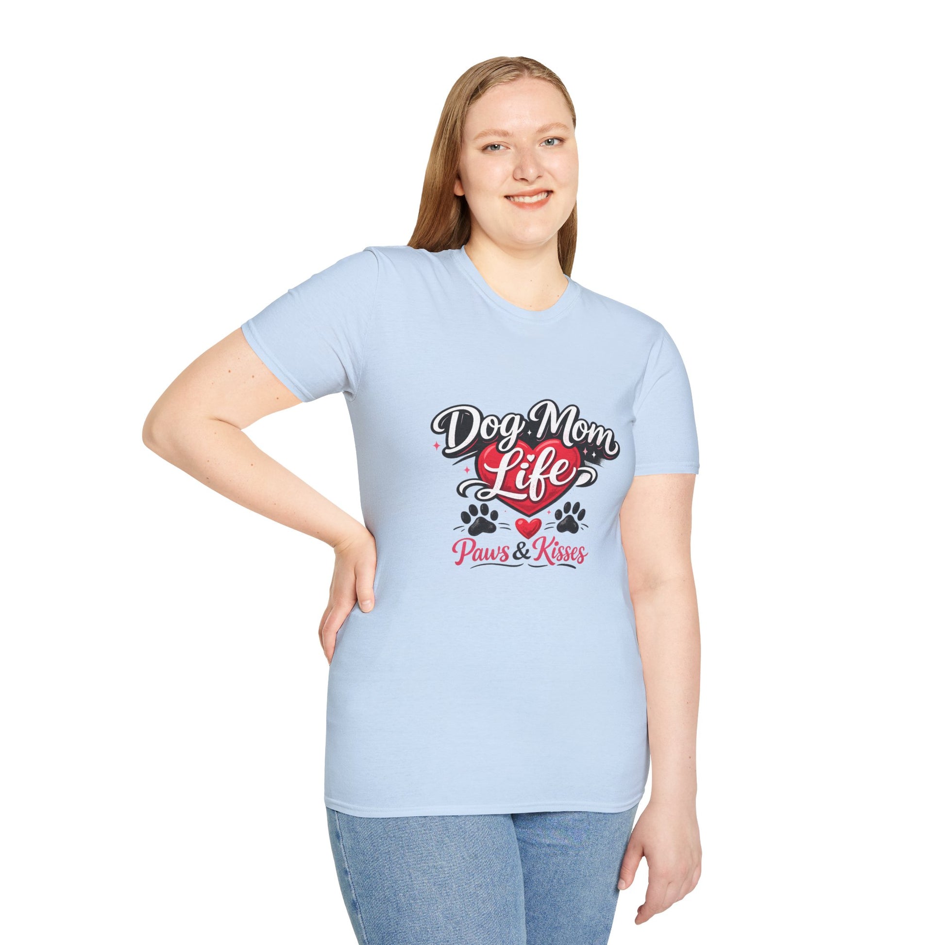 Dog Mom Life T-Shirt – "Paws & Kisses" Cute Pet Lover Tee