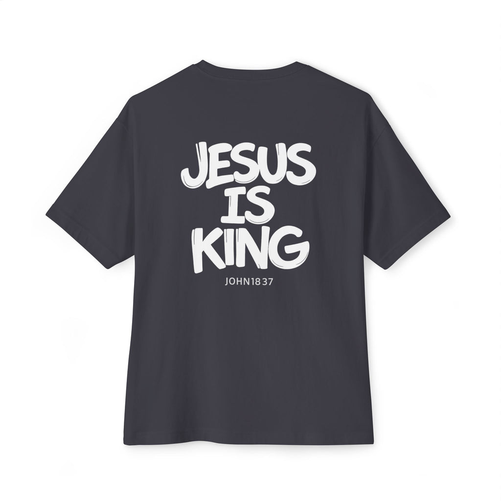 Jesus Is King Oversized Tee — Christian Graphic T‑Shirt  (John 18:37)