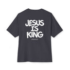 Jesus Is King Oversized Tee — Christian Graphic T‑Shirt  (John 18:37)