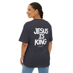 Jesus Is King Oversized Tee — Christian Graphic T‑Shirt  (John 18:37)