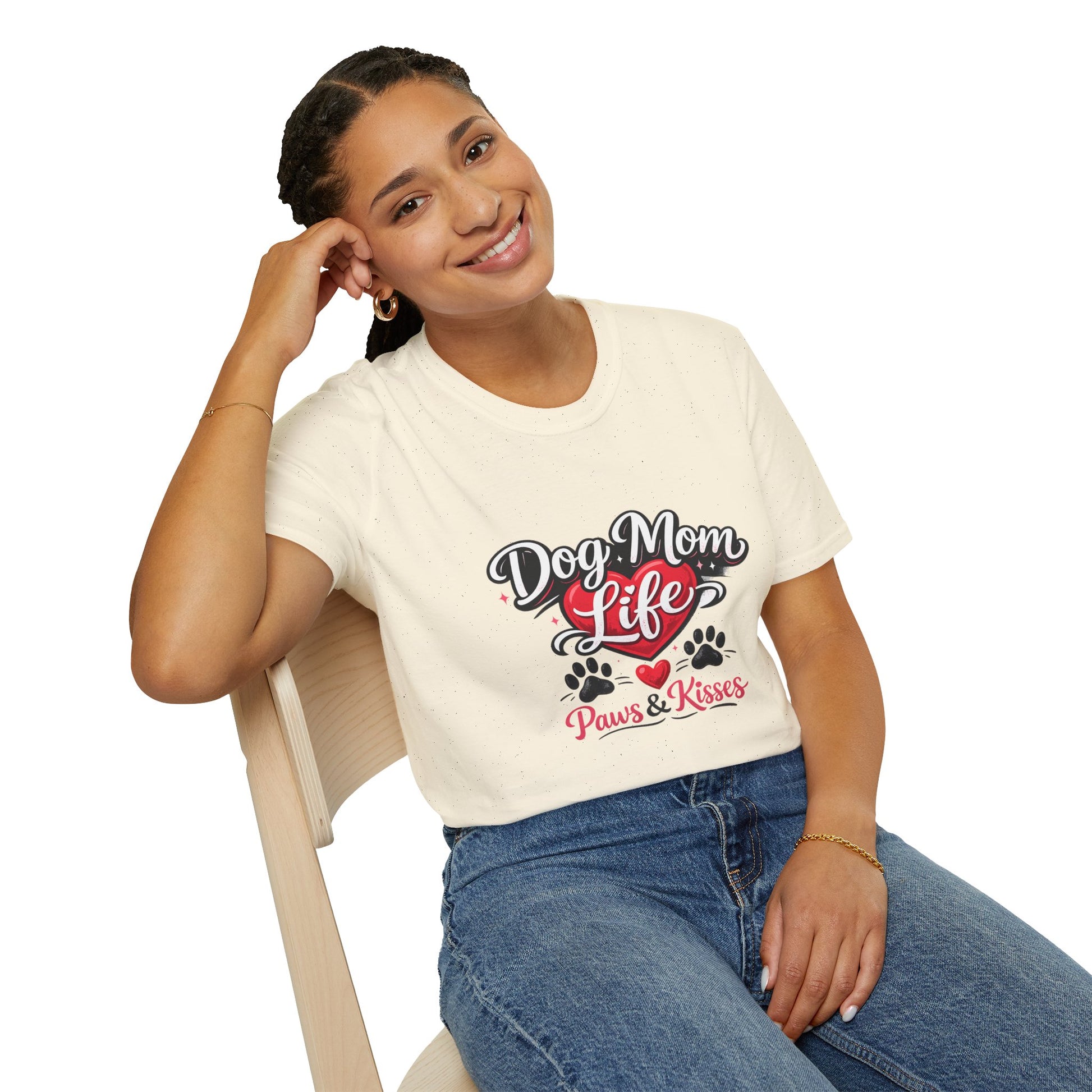 Dog Mom Life T-Shirt – "Paws & Kisses" Cute Pet Lover Tee