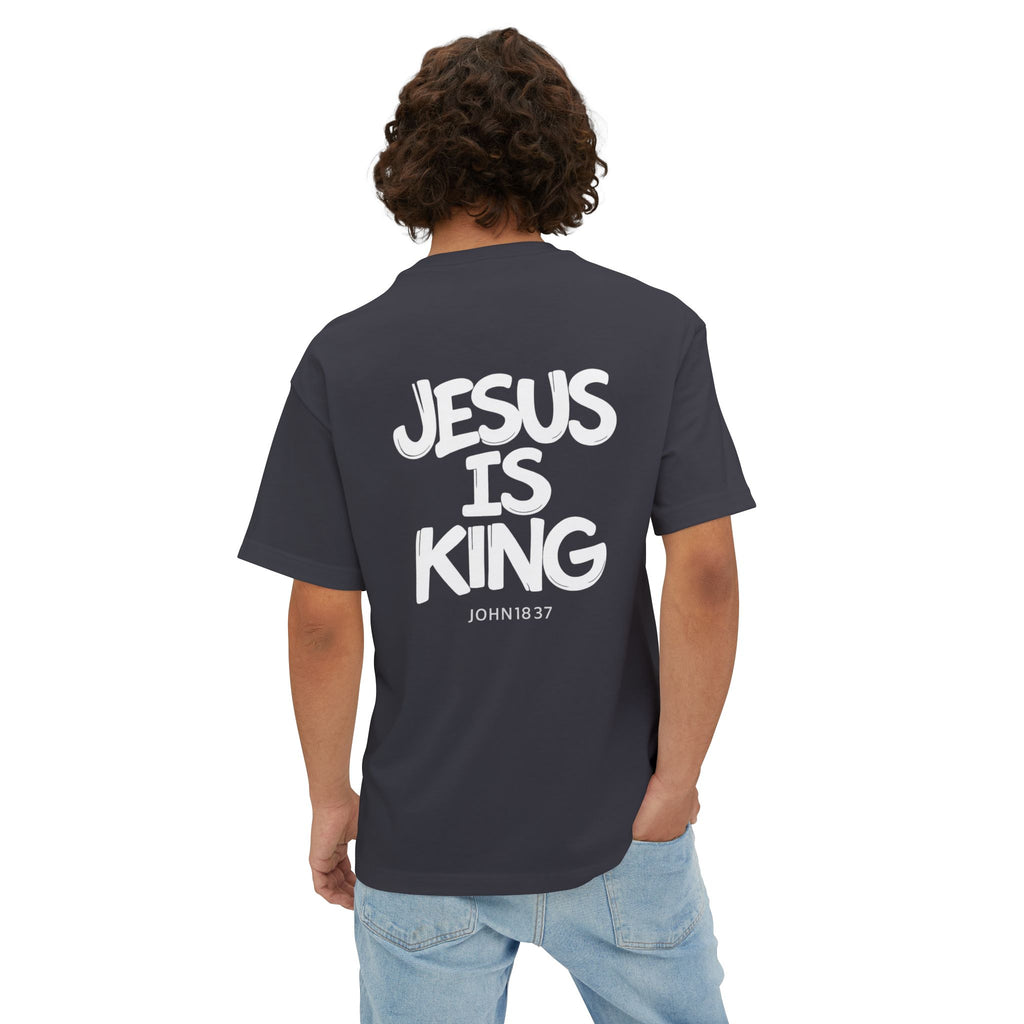 Jesus Is King Oversized Tee — Christian Graphic T‑Shirt  (John 18:37)
